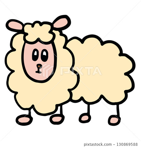 Hand drawn sheep for animal, farm, zoo, souvenir shop, cartoon character, comic, mascot, pet, vet, cute patches, shirt print, plush toy, kid doll, brooch, countryside, rural area, standee, sticker Hand drawn sheep for animal, farm, zoo, souvenir shop, cartoon character, comic, mascot, pet, vet, cute patches, shirt print, plush toy, kid doll, brooch, countryside, rural area, standee, sticker 130869588