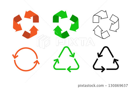 Recycling Symbols A Collection of Circular Arrows for Sustainability. 130869637