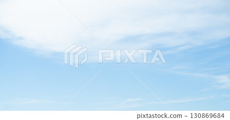Sky Cloud Blue Background Paronama Web Cloudy summer Winter Season Day, Light Beauty Horizon Spring Brigth Gradient Calm Abstract Backdrop Air Nature View Wallpaper Landscape Cyan color Environment. 130869684