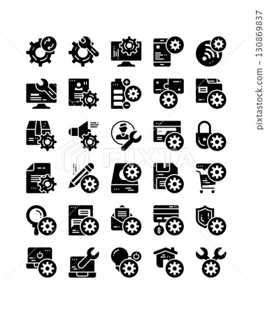 system setting setup, solid icon set system setting setup, solid icon set 130869837