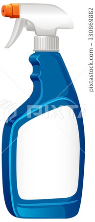 Blue Plastic Spray Bottle with Blank Label Vector 130869882