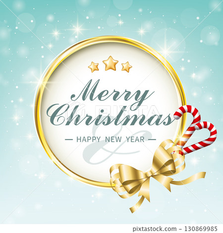 Golden round frame Japanese blue abstract background, Nativity background wide and wide announcement report material piece 130869985