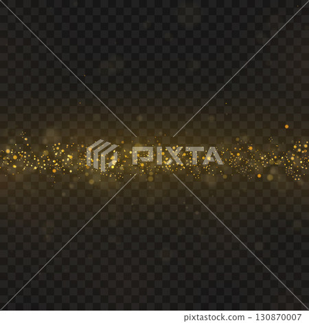 Magical flying gold dust stream and sparkles overlay effect. Vector Magical flying gold dust stream and sparkles overlay effect. Vector 130870007