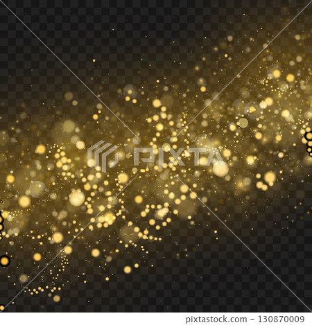 Magical flying gold dust stream and sparkles overlay effect. Vector Magical flying gold dust stream and sparkles overlay effect. Vector 130870009