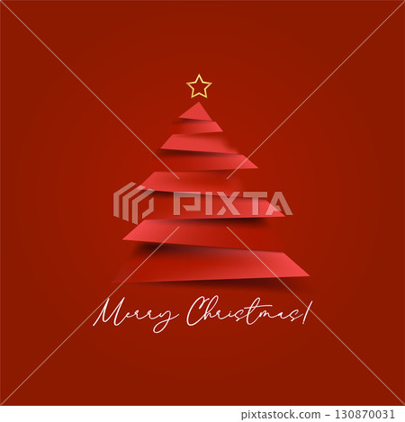 Minimalist Christmas Tree with Merry Christmas  130870031