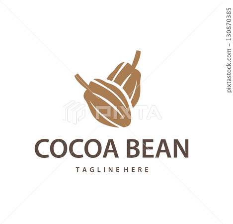 Cocoa bean logo design concept fruit chocolate drink silhouette and plantation symbol illustration icon template vector design Cocoa bean logo design concept fruit chocolate drink silhouette and plantation symbol illustration icon template vector design 130870385