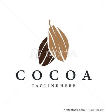 Cocoa bean logo design concept fruit chocolate drink silhouette and plantation symbol illustration icon template vector design Cocoa bean logo design concept fruit chocolate drink silhouette and plantation symbol illustration icon template vector design 130870395