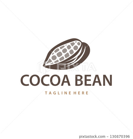 Cocoa bean logo design concept fruit chocolate drink silhouette and plantation symbol illustration icon template vector design Cocoa bean logo design concept fruit chocolate drink silhouette and plantation symbol illustration icon template vector design 130870396