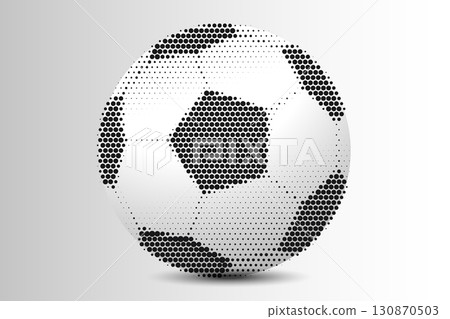 Halftone Football Flat Icon, PNG Ready, Vector Illustration 130870503