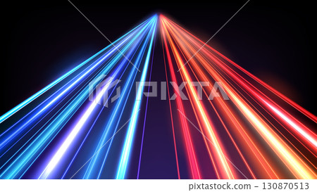Colorful Light Trails, Long Time Exposure Motion Blur Effect, Vector Illustration Colorful Light Trails, Long Time Exposure Motion Blur Effect, Vector Illustration 130870513