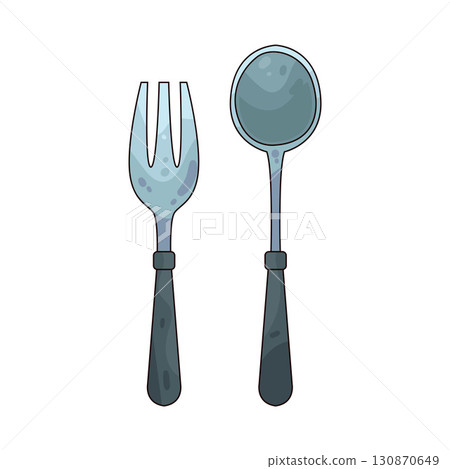 illustration of Spoon and fork illustration of Spoon and fork 130870649