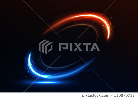 Abstract Red and Blue Motion Circle Light Effect, Vector Illustration Abstract Red and Blue Motion Circle Light Effect, Vector Illustration 130870732