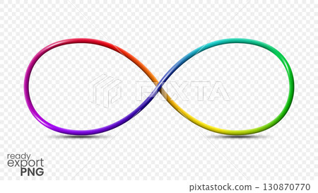 Infinity Colorful Shape on Transparent Pattern, Ready for PNG, Vector Illustration 130870770