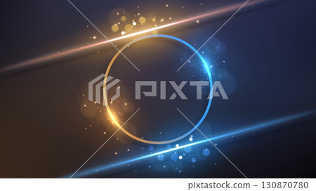 Abstract Light Lines Surround The Circle Line Background, Vector Illustration 130870780