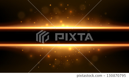 Golden Lines with Sparks Effect with Space For Text In The Center, Vector Illustration Golden Lines with Sparks Effect with Space For Text In The Center, Vector Illustration 130870795