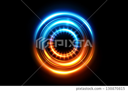 Rounded Gold Blue Light Shiny, Suitable For Product Advertising, Product Design and Other, Vector Illustration 130870815