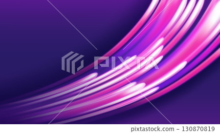 Abstract Violet Wavy Line of Light on Purple Background, Vector Illustration Abstract Violet Wavy Line of Light on Purple Background, Vector Illustration 130870819