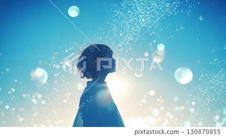 Fantastic landscape and girl Fantastic landscape and girl 130870855