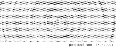 Black halftone concentric circle background. Rippled sound wave ring wallpaper. Dotted radial gradient texture. Vector rough rasterized backdrop for epicenter, target, radar signal, vibration concept Black halftone concentric circle background. Rippled sound wave ring wallpaper. Dotted radial gradient texture. Vector rough rasterized backdrop for epicenter, target, radar signal, vibration concept 130870994