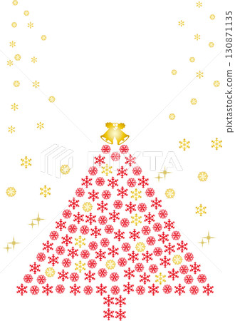 聖誕插圖<聖誕樹設計、雪花> 130871135