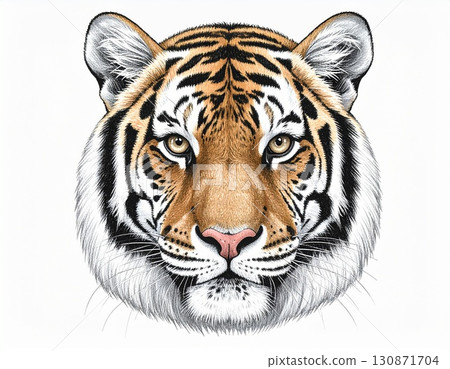 Tiger art with a powerful gaze 130871704