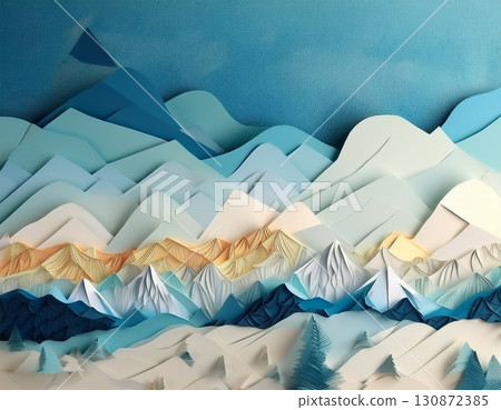 Winter Northern Alps mountain range illustration 130872385