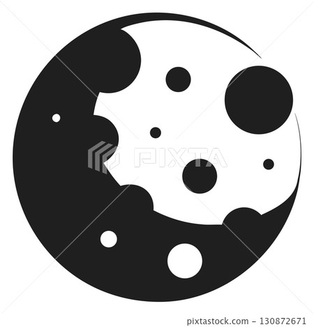 A bold sphere portrays craters and rough surface on a celestial body 130872671