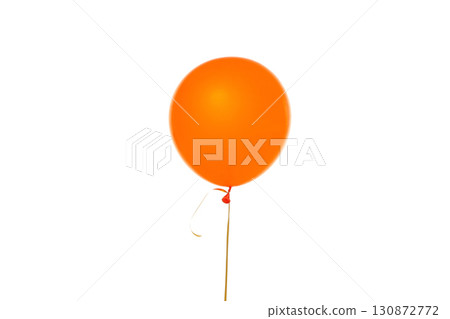 Bright orange balloon on white background, isolated on white, PNG 130872772