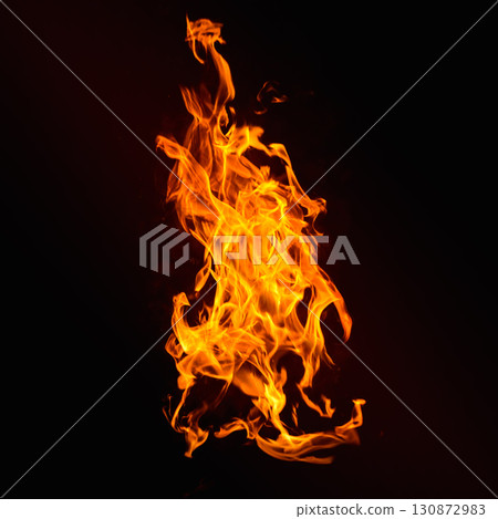 Dramatic red, orange, yellow flame and smoke rising against a dark background. Realistic, abstract fire burning background texture overlay. Vivid and hot hell or blazing fire wallpaper Dramatic red, orange, yellow flame and smoke rising against a dark background. Realistic, abstract fire burning background texture overlay. Vivid and hot hell or blazing fire wallpaper 130872983