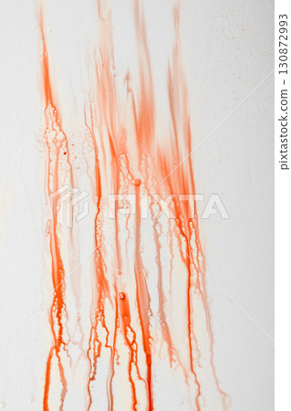 Realistic effect of splatters of blood drops, blood splashes, or blood spots on a textured wall. Halloween wallpaper or background Realistic effect of splatters of blood drops, blood splashes, or blood spots on a textured wall. Halloween wallpaper or background 130872993