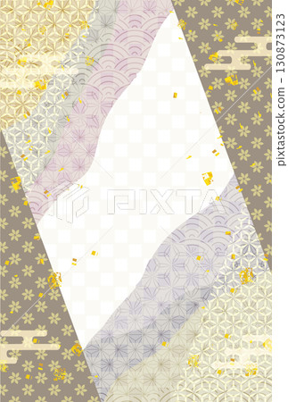 日本圖案新年賀卡金背景 130873123