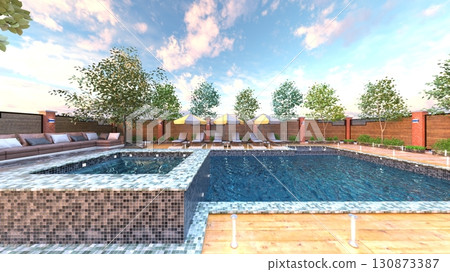 Outdoor spa 130873387