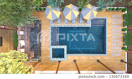Outdoor spa 130873389