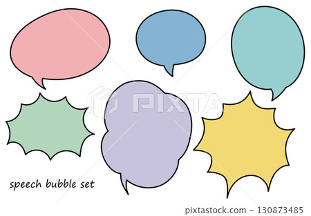 彩色氣泡套裝 – 漫畫和流行風格的氣泡素材 彩色氣泡套裝 – 漫畫和流行風格的氣泡素材 130873485