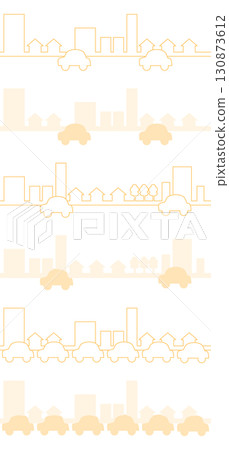 房屋、建築物和汽車城市景觀背景資料集 130873612