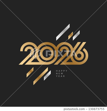 Happy New Year 2026 and Merry Christmas. Logo. 130873755