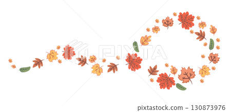 Swirl Of Coloured Autumn Leaves Background 130873976