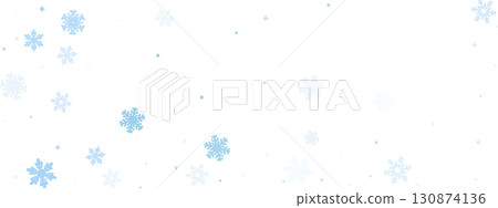 Frosty festive background. Blue snowflake border with icy star pattern. White space suggests Christmas sky or seasonal decor. Cold gentle winter design. Vector illustration. Frosty festive background. Blue snowflake border with icy star pattern. White space suggests Christmas sky or seasonal decor. Cold gentle winter design. Vector illustration. 130874136