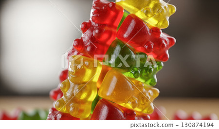 Stack of Gummy Bears Tower Stack of Gummy Bears Tower 130874194