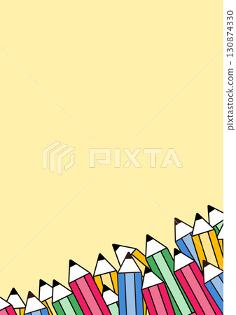 Colorful pencils lined up background for learning and education Colorful pencils lined up background for learning and education 130874330
