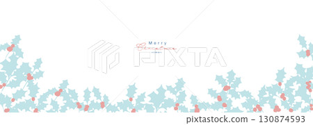Christmas wreath illustration. December Christmas material. Holly winter Christmas frame background. Christmas wreath illustration. December Christmas material. Holly winter Christmas frame background. 130874593