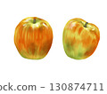 Realistic watercolor illustration of a fresh apple 130874711