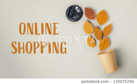 Leafy plant with a coffee cup on top of it Leafy plant with a coffee cup on top of it 130875288