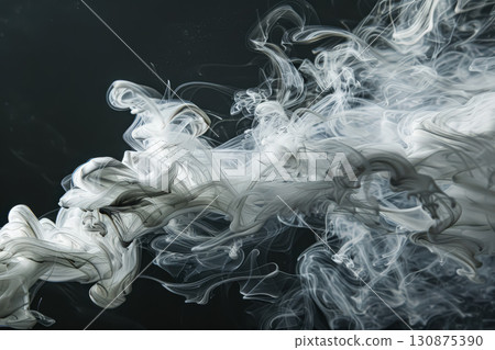 Large cloud of smoke with a white and black color scheme Large cloud of smoke with a white and black color scheme 130875390