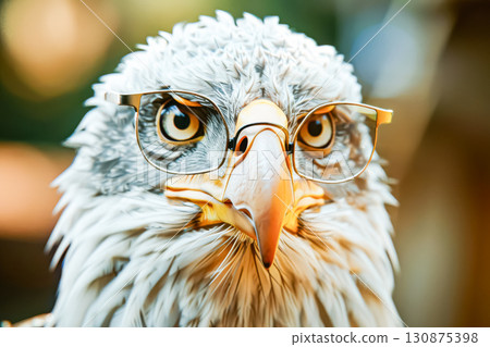 Bird with glasses on its face Bird with glasses on its face 130875398