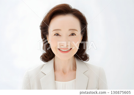 A portrait of a Japanese woman. An adult business style with an attractive smile 130875605
