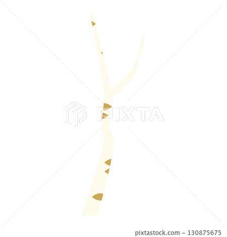 Birch tree trunk with branches illustration 130875675