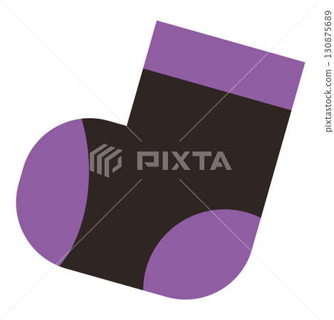 Simple black and purple socks illustration 130875689
