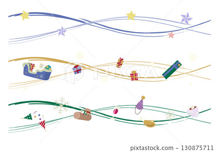 帶有星星、禮物和食物的聖誕裝飾線框 130875711