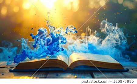 A magical book where creative ink soars 130875990
